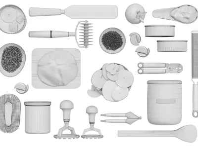 Kitchenware set for the kitchen 3D model