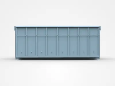 Closed Light Blue Industrial Container 3D model