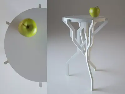 Plant table with apple 3D model