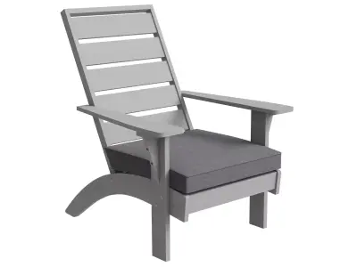 Gray Wooden Patio Chair 3D model