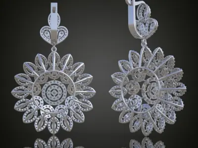 Earring 3D model 3D printable model 0054-10 Free 3D print model