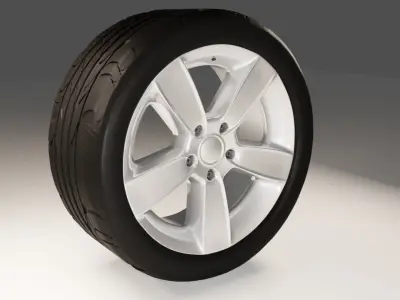 Volkswagen 16 inches wheel and toyotires proxes sport tread 3D model