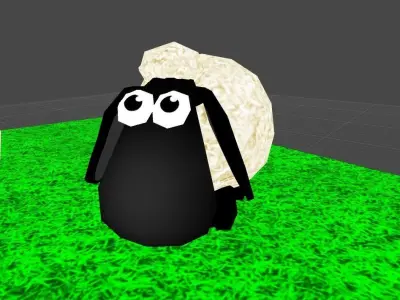 Toon Sheep Low-poly 3D model