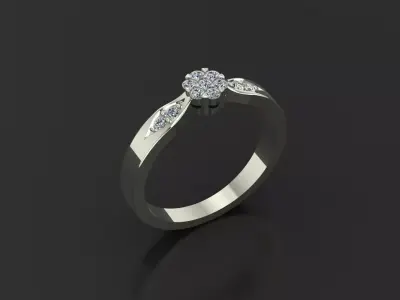 Women solitaire ring 3D print model buy