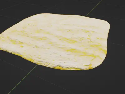 Cheese cracker with dip food  Low-poly 3D model