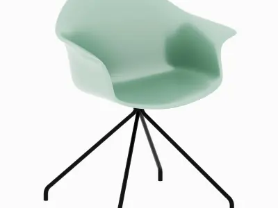 Meet chairs 4 types of legs and office table  3D model