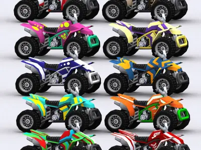 3DRT - chibii racers - quad bikes Low-poly 3D model