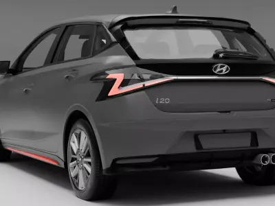 Hyundai i20 2024 Low-poly 3D model