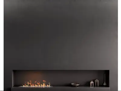 Wall With Biofireplace 3D model