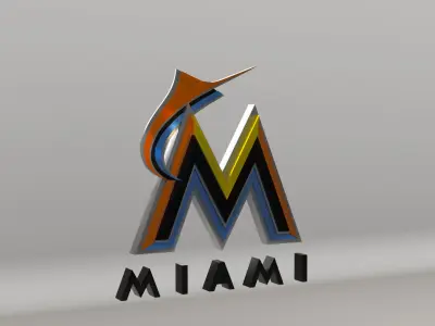 MLB Miami Marlins V1 Team Logo 3D model