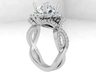 Halo Twisted Ring 3606 3D print model