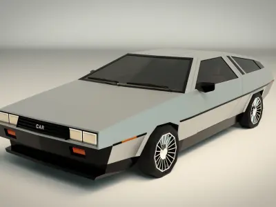 Low Poly Sports Car 04 Low-poly 3D model