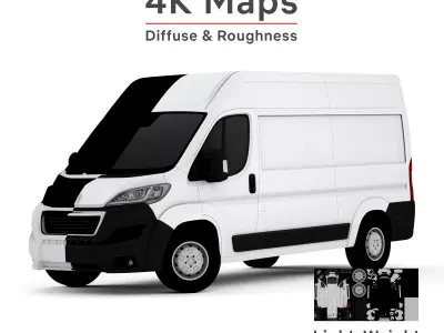 Peugeot Boxer 2014 Low-poly 3D model