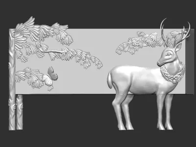 Handcarved Land and Sky Buffet 3D model