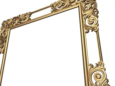 Classic Frame and Mirror 056 Low-poly 3D model