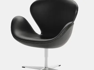 SWAN Chair Arne Jacobsen Fritz Hansen Black 3D model
