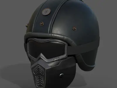 Helmet racer spot protection safety futuristic scifi  Low-poly 3D model