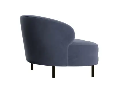 Belle Velvet Sofa 3D model