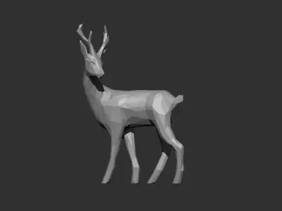 Deer Sculpture Low Poly 3D print model