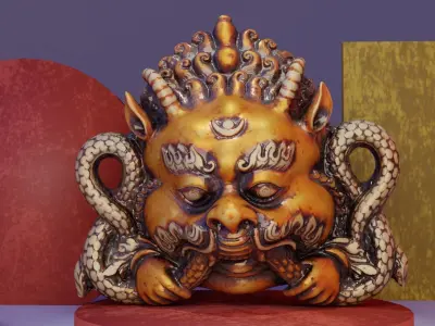 Union of the Sun and Moon sculpt high-poly 3D model