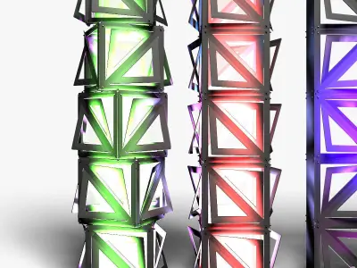 Stage Decor Collection 03 Modular Wall Column 9 Pieces