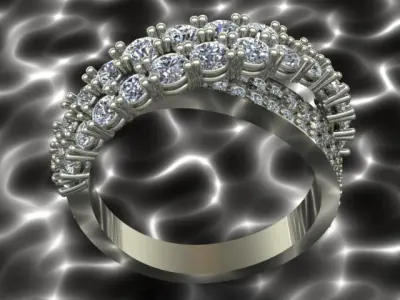 Intertwined Luxury Diamond Golden Ring 3D print model