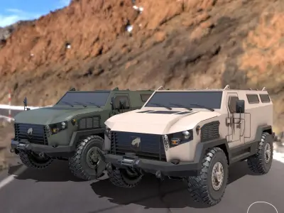 VIPER 4x4 MRAP APC Low-poly 3D model