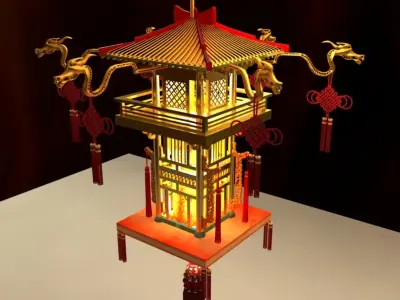 Chinese Palace Lantern 3D model 14
