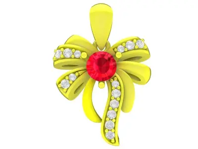 A6801 Luxury Diamond Bow Women Pendant 3D print model