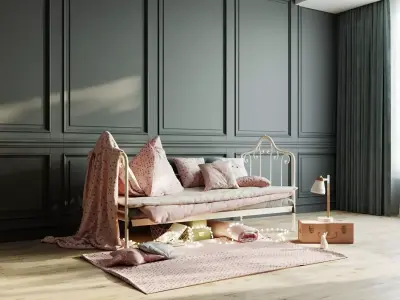 Children bed with decor by Maisons du Monde 3D model