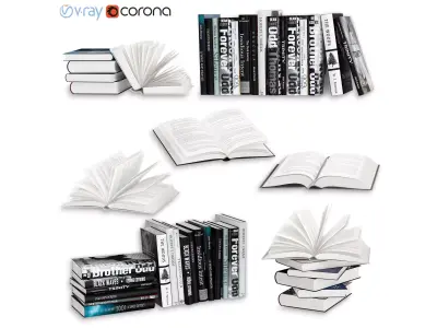 Open Books Set 3D model