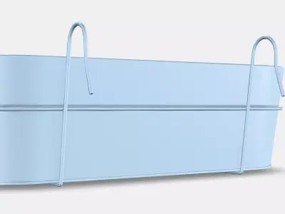 White onion flower box with holder Low-poly 3D model