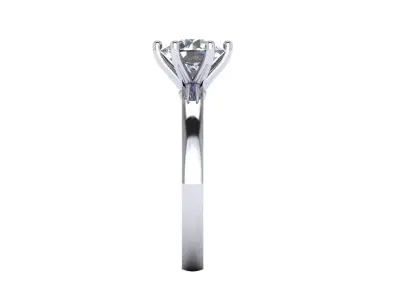 Solitaire Diamond Women Ring R16 3D print model