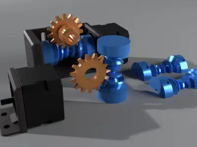 Globoid Worm Gear Drive 3D print model