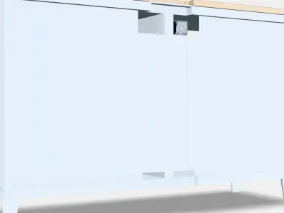 BESTA TV bench with doors 36 Low-poly 3D model