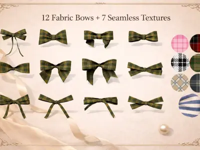 Bows Mini - Pack 01 Low-poly 3D model