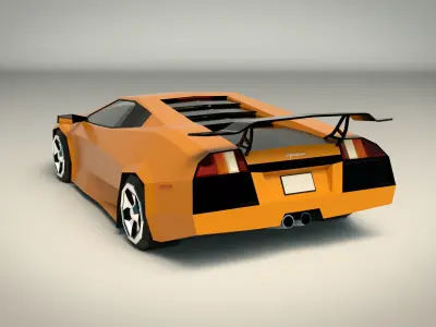 Low Poly Sports Car 02 Low-poly 3D model