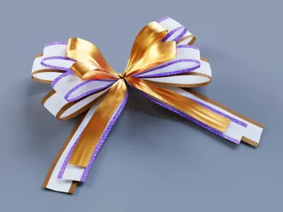 Festive Bow of gift ribbons 3D model