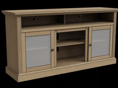Chicago Lightwood Tv Stand Low-poly 3D model