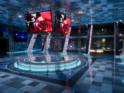 Showroom Expo Hall Low-poly 3D model