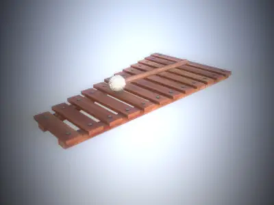 Low Poly Xylophone And Mallet Low-poly 3D model