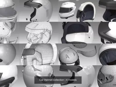 Car Helmet collection 3D Model Pack