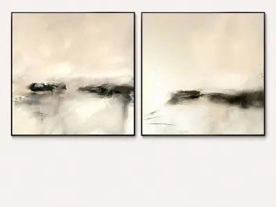 Plaster two square photo frames 61 Low-poly 3D model