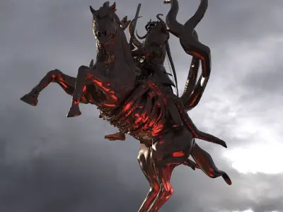 Demon Samurai Horseman 3 3D model