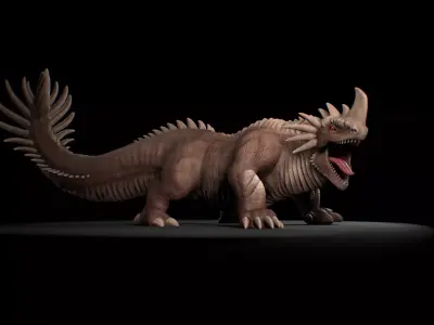 Rhino Drake Low-poly 3D model