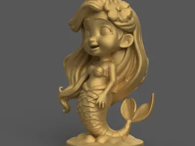 Cute Mermaid 3D Model STL File for Decoration Gifts 3D print model