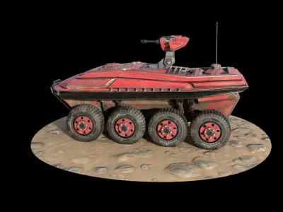 Sci Fi Armoured Personnel Carrier  APC Low-poly 3D model