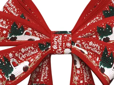 Christmas Bow Ribbon 64 Low-poly 3D model