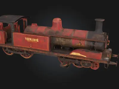 Rustic Engine  Vintage Locomotive Engine  3D model