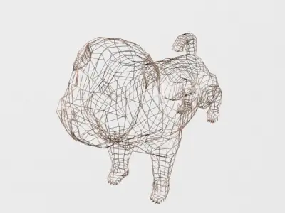 Shar Pei Low-poly 3D model